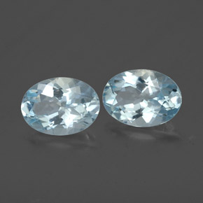 Gemas de aguamarina azul natural de  ct, corte óvalo, VVS-VS