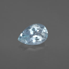 Aguamarina azul natural de 1,22 ct, en forma de pera, VS