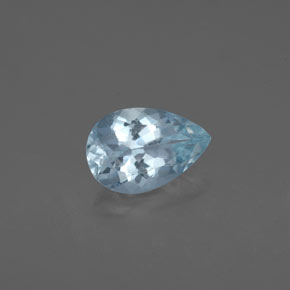 Aguamarina azul natural de 1,22 ct, en forma de pera, VS