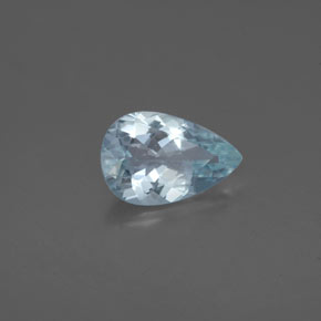 Aguamarina azul natural de 1,07 ct, en forma de pera, VVS-VS
