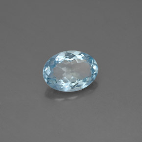 Aguamarina azul natural de 1,09 ct, corte óvalo, VS
