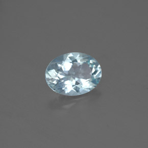 Aguamarina azul natural de 1,17 ct, corte óvalo, VS