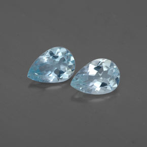 Gemas de aguamarina azul natural de  ct, en forma de pera, VS