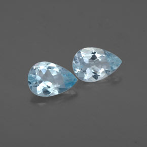 Gemas de aguamarina azul natural de  ct, en forma de pera, VS