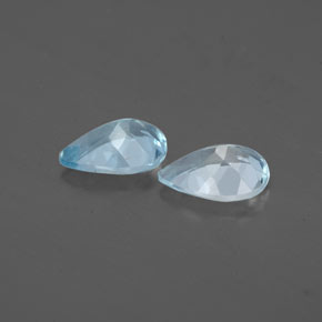 Gemas de aguamarina azul natural de  ct, en forma de pera, VS