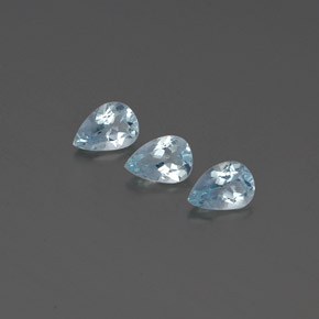 Gemas de aguamarina azul natural de  ct, en forma de pera, VS