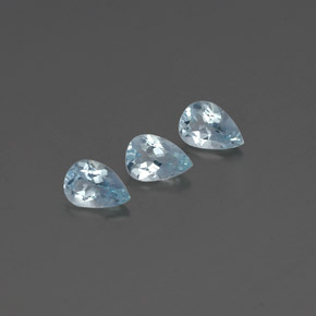 Gemas de aguamarina azul natural de  ct, en forma de pera, VS