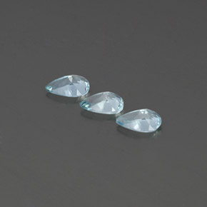 Gemas de aguamarina azul natural de  ct, en forma de pera, VS