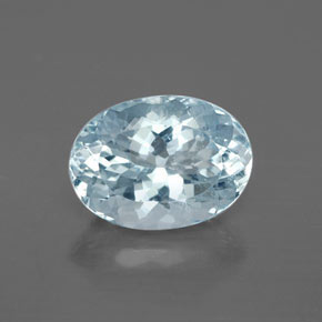 Aguamarina azul natural de 2,37 ct, corte óvalo, VS-SI