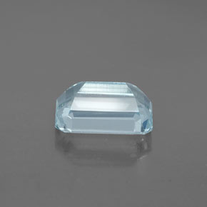 Aguamarina azul natural de 2,34 ct, corte esmeralda, VS-SI