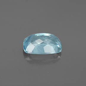 Aguamarina azul natural de 2,77 ct, corte cojín, VS-SI