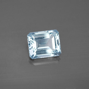 Aguamarina azul natural de 2,14 ct, corte esmeralda, SI
