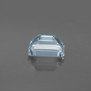 Aguamarina azul natural de 2,73 ct, corte esmeralda, VS