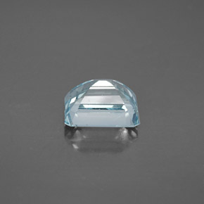 Aguamarina azul natural de 2,57 ct, corte esmeralda, VS