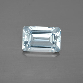 Aguamarina azul natural de 2,47 ct, corte esmeralda, VVS-VS
