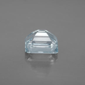 Aguamarina azul natural de 2,99 ct, corte esmeralda, VS