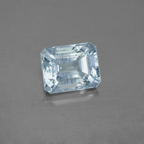 Aguamarina azul natural de 2,46 ct, corte esmeralda, SI