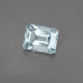Aguamarina azul natural de 2,25 ct, corte esmeralda, VVS-VS