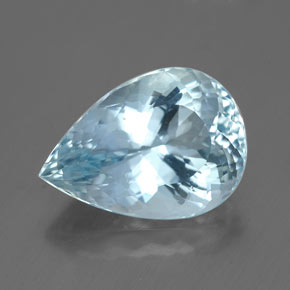 Aguamarina azul natural de 3,68 ct, en forma de pera, VVS