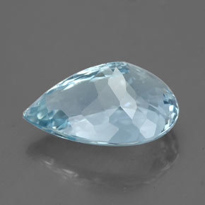 Aguamarina azul natural de 3,68 ct, en forma de pera, VVS