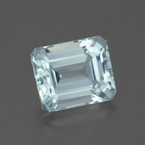 Aguamarina azul natural de 3,15 ct, corte esmeralda, VVS-VS
