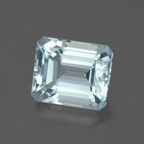 Aguamarina azul natural de 3,15 ct, corte esmeralda, VVS-VS