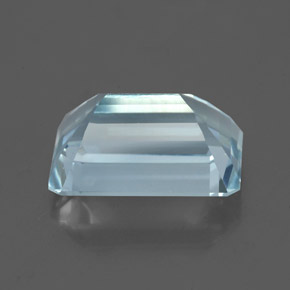 Aguamarina azul natural de 3,20 ct, corte esmeralda, VS