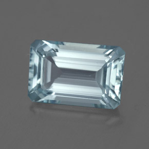 Aguamarina azul natural de 3,19 ct, corte esmeralda, VVS-VS