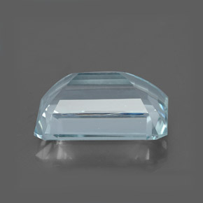 Aguamarina azul natural de 3,19 ct, corte esmeralda, VVS-VS
