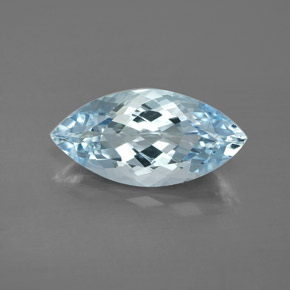 Aguamarina azul natural de 3,74 ct, marquesa, VVS-VS