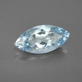 Aguamarina azul natural de 3,74 ct, marquesa, VVS-VS