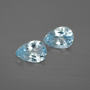 Gemas de aguamarina azul natural de  ct, en forma de pera, VVS-VS