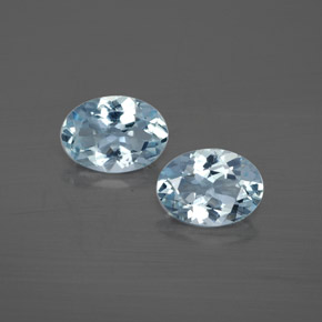 Gemas de aguamarina azul natural de  ct, corte óvalo, VS