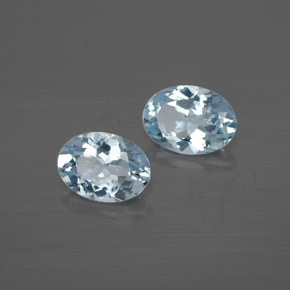 Gemas de aguamarina azul natural de  ct, corte óvalo, VS
