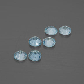 Gemas de aguamarina azul natural de  ct, corte redondo, VVS-VS