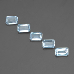 Gemas de aguamarina azul natural de  ct, corte esmeralda, VVS-VS