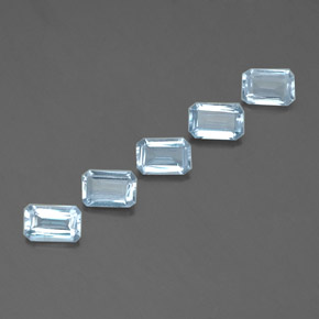 Gemas de aguamarina azul natural de  ct, corte esmeralda, VVS-VS
