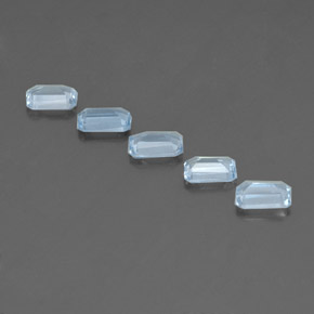 Gemas de aguamarina azul natural de  ct, corte esmeralda, VVS-VS