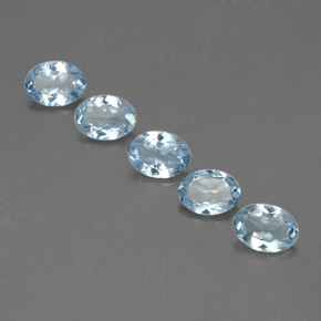 Gemas de aguamarina azul natural de  ct, corte óvalo, VS