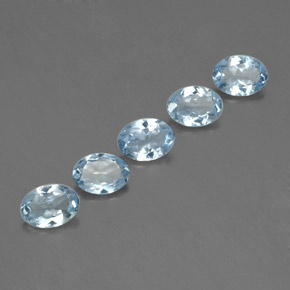 Gemas de aguamarina azul natural de  ct, corte óvalo, VS