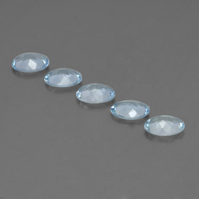 Gemas de aguamarina azul natural de  ct, corte óvalo, VS