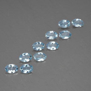 Gemas de aguamarina azul natural de  ct, corte óvalo, VS