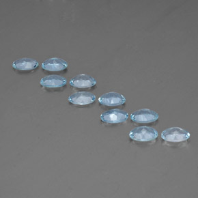 Gemas de aguamarina azul natural de  ct, corte óvalo, VS