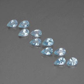 Gemas de aguamarina azul natural de  ct, en forma de pera, VS