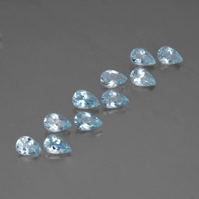 Gemas de aguamarina azul natural de  ct, en forma de pera, VS
