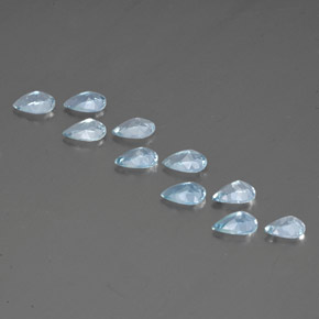 Gemas de aguamarina azul natural de  ct, en forma de pera, VS