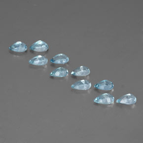 Gemas de aguamarina azul natural de  ct, en forma de pera, VS
