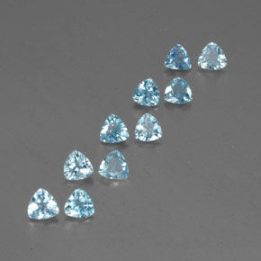 Gemas de aguamarina azul natural de  ct, trillón, VS