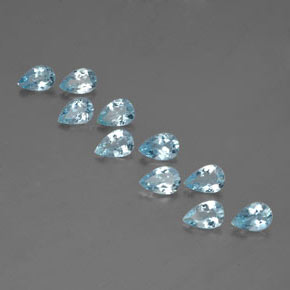 Gemas de aguamarina azul natural de  ct, en forma de pera, VS