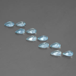 Gemas de aguamarina azul natural de  ct, en forma de pera, VS